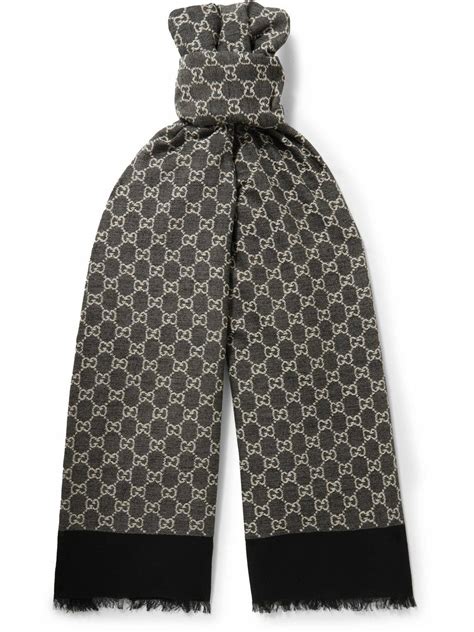 gucci sten logo cotton scarf|gucci signature scarf.